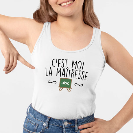 Débardeur Femme C'est moi la maîtresse Blanc