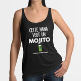 Débardeur Femme Cette nana veut un mojito Noir