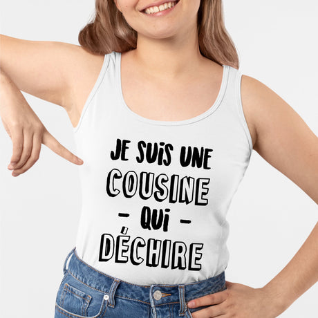 Débardeur Femme Cousine qui déchire Blanc