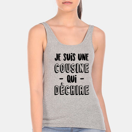 Débardeur Femme Cousine qui déchire Gris