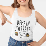 Débardeur Femme Demain j'arrête Blanc