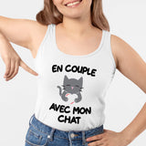 Débardeur Femme En couple avec mon chat Blanc