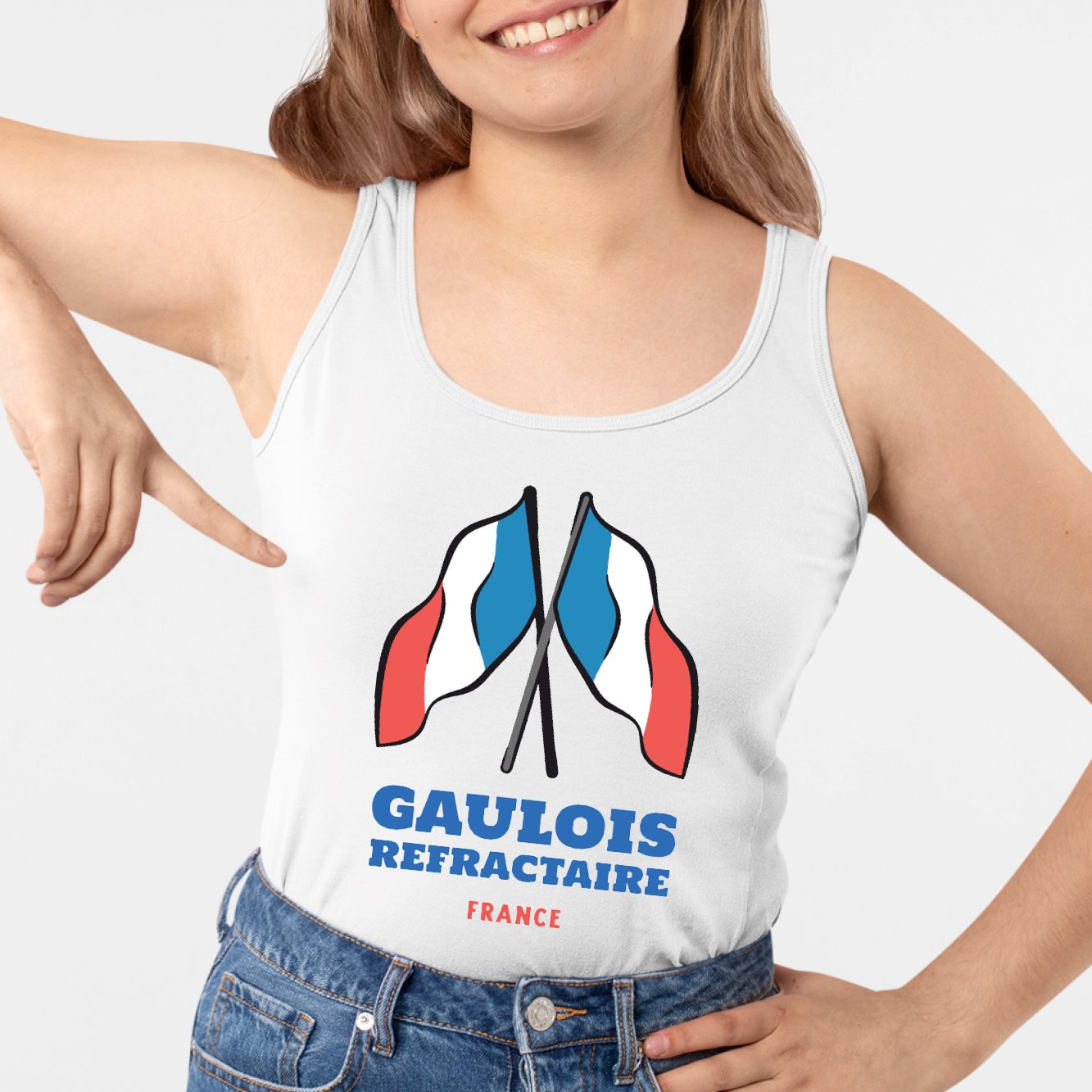 Débardeur Femme Gaulois réfractaire Blanc