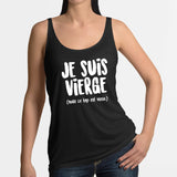 Débardeur Femme Je suis vierge Noir