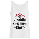 Débardeur Femme J'habite chez mon chat 