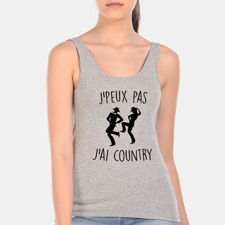 Débardeur Femme J'peux pas j'ai country Gris