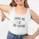 Débardeur Femme J'peux pas j'ai couture Blanc