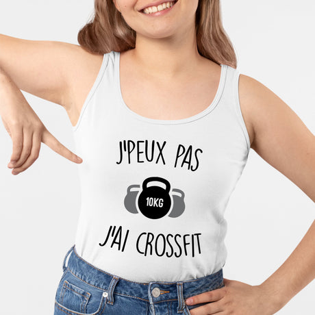 Débardeur Femme J'peux pas j'ai crossfit Blanc