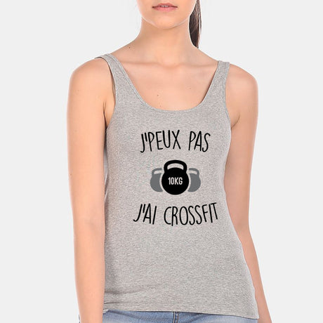 Débardeur Femme J'peux pas j'ai crossfit Gris