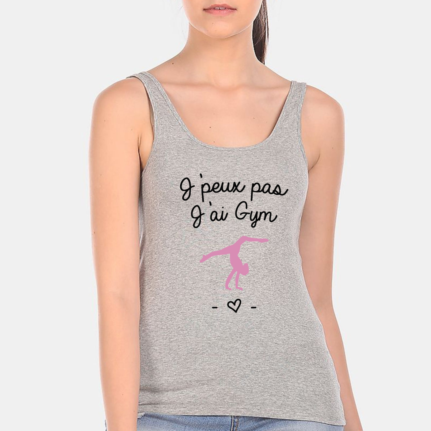 Débardeur Femme J'peux pas j'ai gym Gris