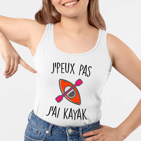 Débardeur Femme J'peux pas j'ai kayak Blanc