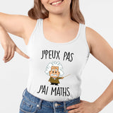 Débardeur Femme J'peux pas j'ai maths Blanc