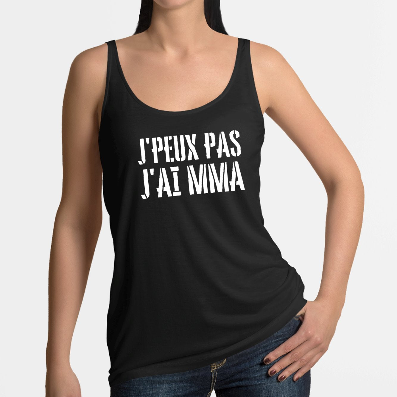 Débardeur Femme J'peux pas j'ai MMA Noir