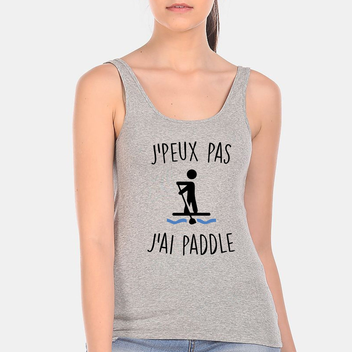 Débardeur Femme J'peux pas j'ai paddle Gris