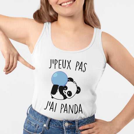 Débardeur Femme J'peux pas j'ai panda Blanc