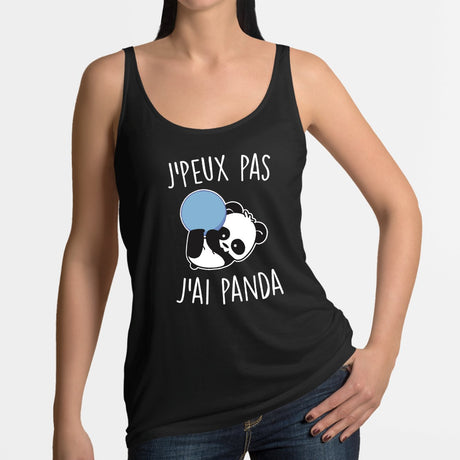 Débardeur Femme J'peux pas j'ai panda Noir