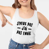 Débardeur Femme J'peux pas j'ai pas envie Blanc