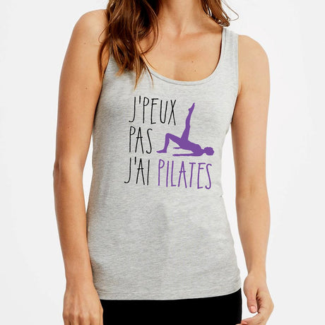 Débardeur Femme J'peux pas j'ai pilates Gris