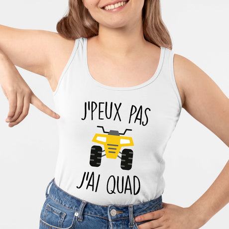 Débardeur Femme J'peux pas j'ai quad Blanc