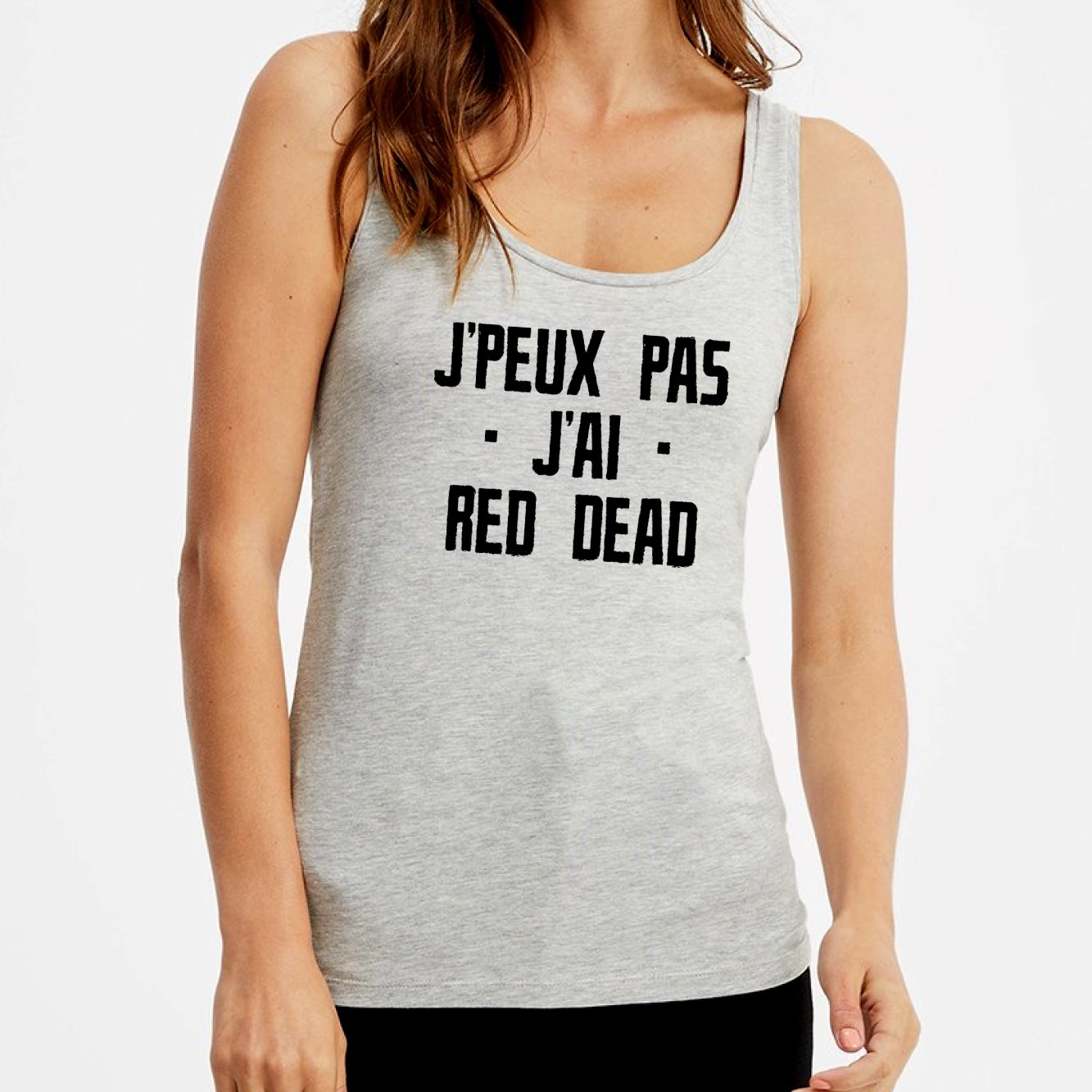 Débardeur Femme J'peux pas j'ai red dead Gris