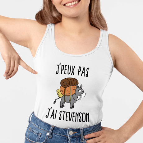 Débardeur Femme J'peux pas j'ai Stevenson Blanc