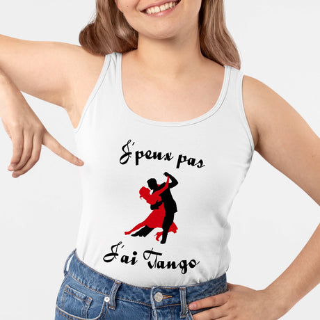 Débardeur Femme J'peux pas j'ai tango Blanc