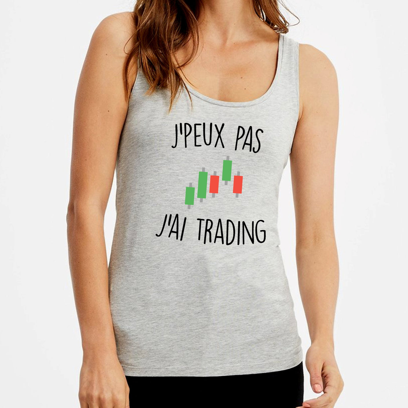 Débardeur Femme J'peux pas j'ai trading Gris