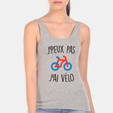 Débardeur Femme J'peux pas j'ai vélo Gris