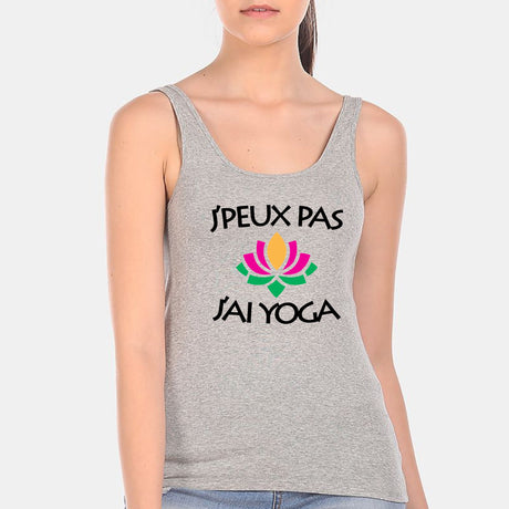 Débardeur Femme J'peux pas j'ai yoga Gris