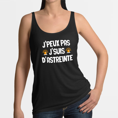 Débardeur Femme J'peux pas j'suis d'astreinte Noir