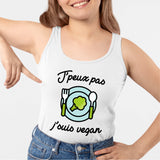 Débardeur Femme J'peux pas j'suis vegan Blanc