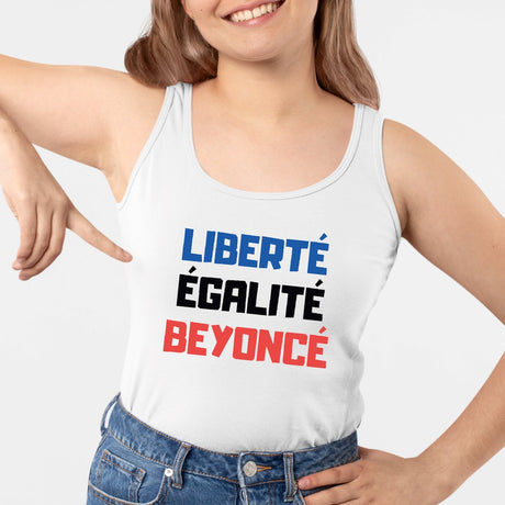 Débardeur Femme Liberté égalité Beyoncé Blanc