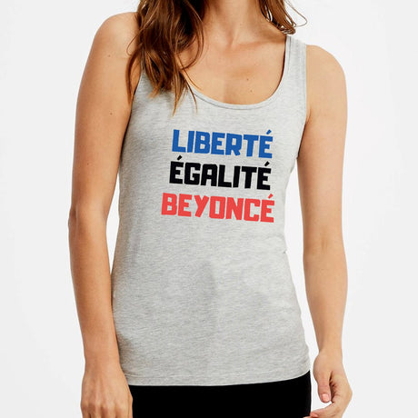 Débardeur Femme Liberté égalité Beyoncé Gris