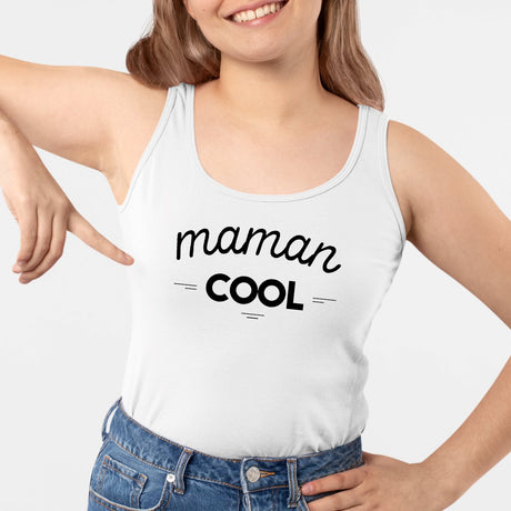 Débardeur Femme Maman cool Blanc