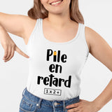 Débardeur Femme Pile en retard Blanc