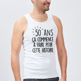 Débardeur Homme Anniversaire 50 ans Blanc