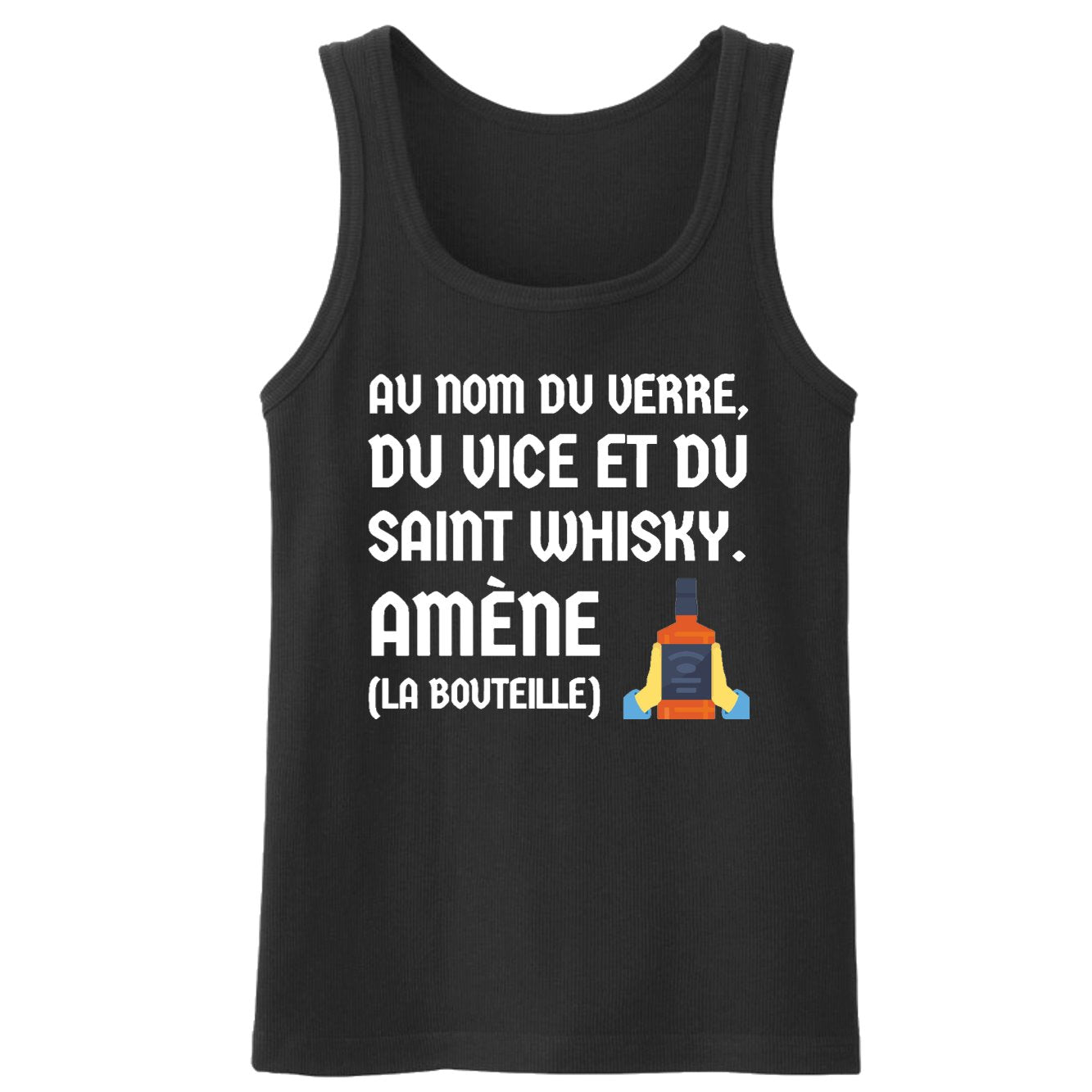 Débardeur Homme Au nom du verre du vice et du saint whisky 