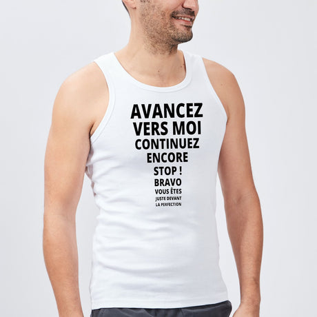 Débardeur Homme Avancez vers la perfection Blanc