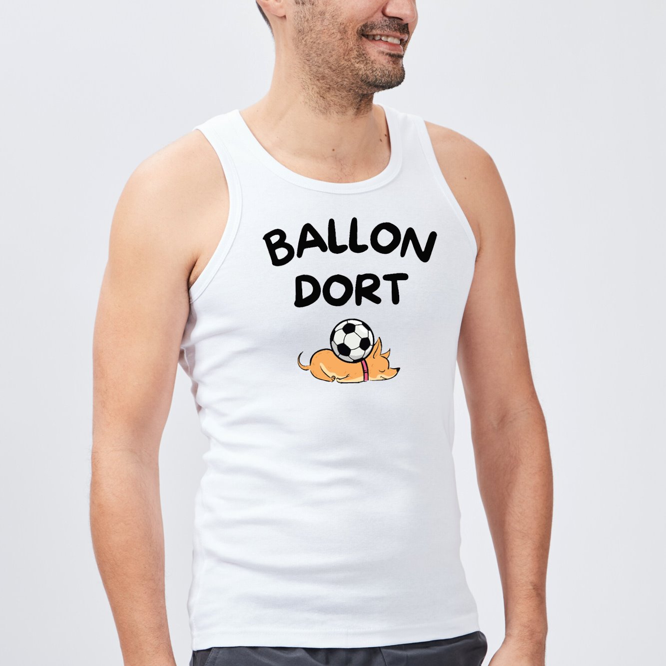 Débardeur Homme Ballon dort Blanc