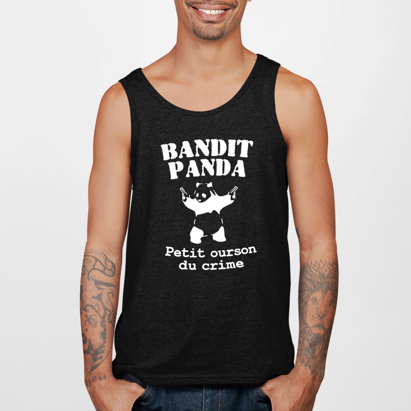 Débardeur Homme Bandit panda Noir