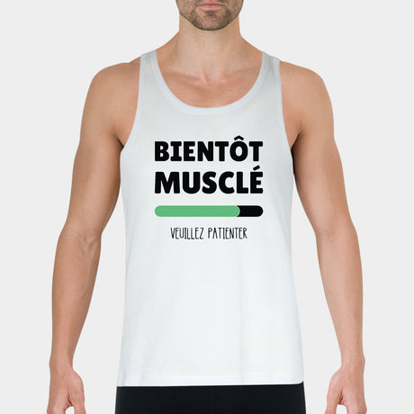 Débardeur Homme Bientôt musclé Blanc