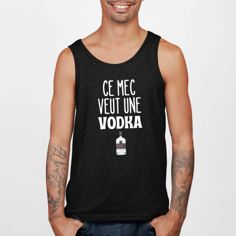 Débardeur Homme Ce mec veut une vodka Noir