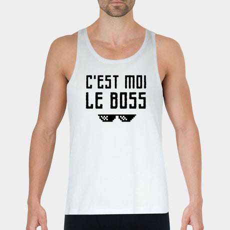 Débardeur Homme C'est moi le boss Blanc