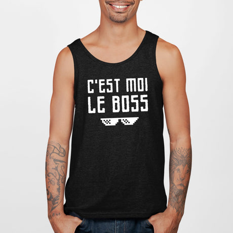 Débardeur Homme C'est moi le boss Noir