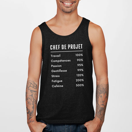 Débardeur Homme Chef de projet Noir