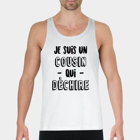 Débardeur Homme Cousin qui déchire Blanc