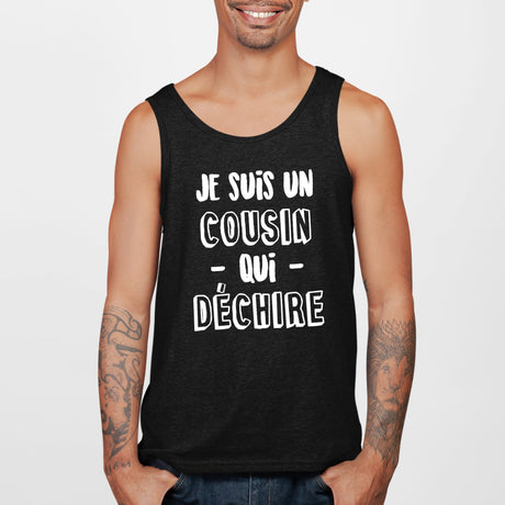 Débardeur Homme Cousin qui déchire Noir