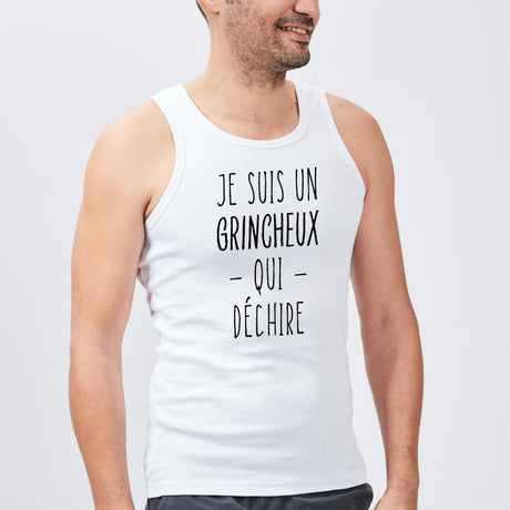 Débardeur Homme Grincheux qui déchire Blanc