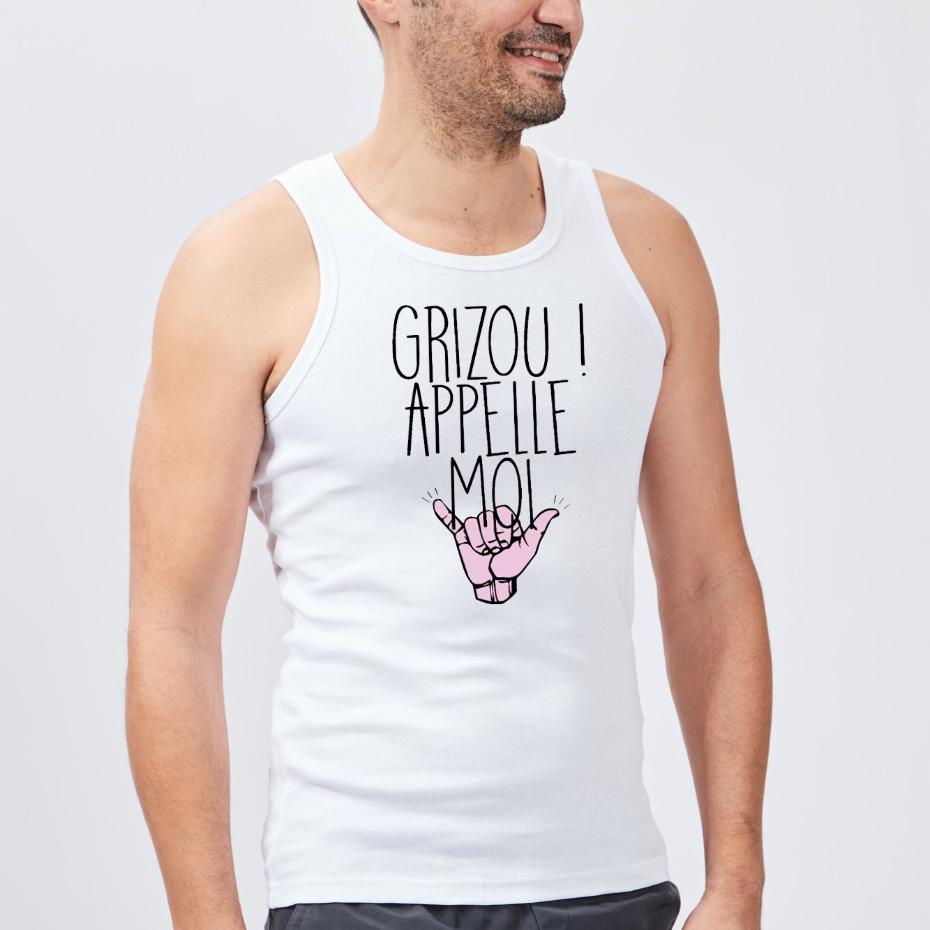 Débardeur Homme Grizou appelle moi Blanc