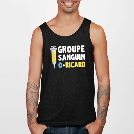 Débardeur Homme Groupe sanguin O + Ricard Noir